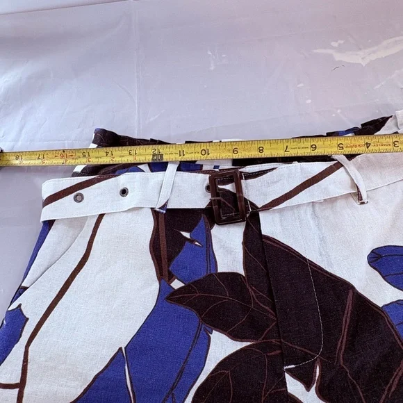 Sofia by Sofia Vergara Tropical Botanical Belted High Waist Shorts Size 4 - Picture 7 of 9